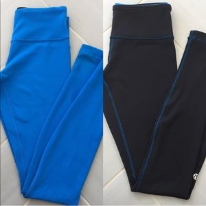 Blue / Black lulu lemon leggings Wunder Under sz 4